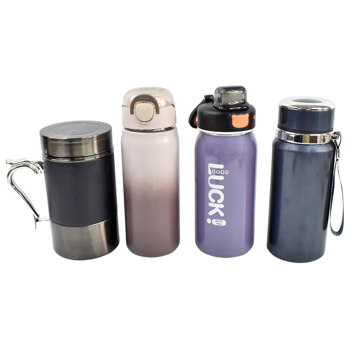 Stainless Steel Insulated Water Bottle - 600ml Approx, Leak-Proof with Straw - Happy Price - Image 4