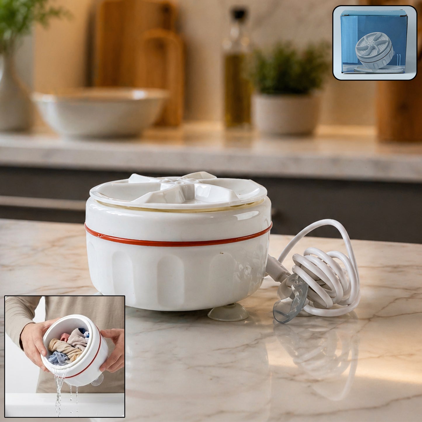Compact Electric Mini Washing Machine for Small Garments - 1 Pc - Great Price - Image 2