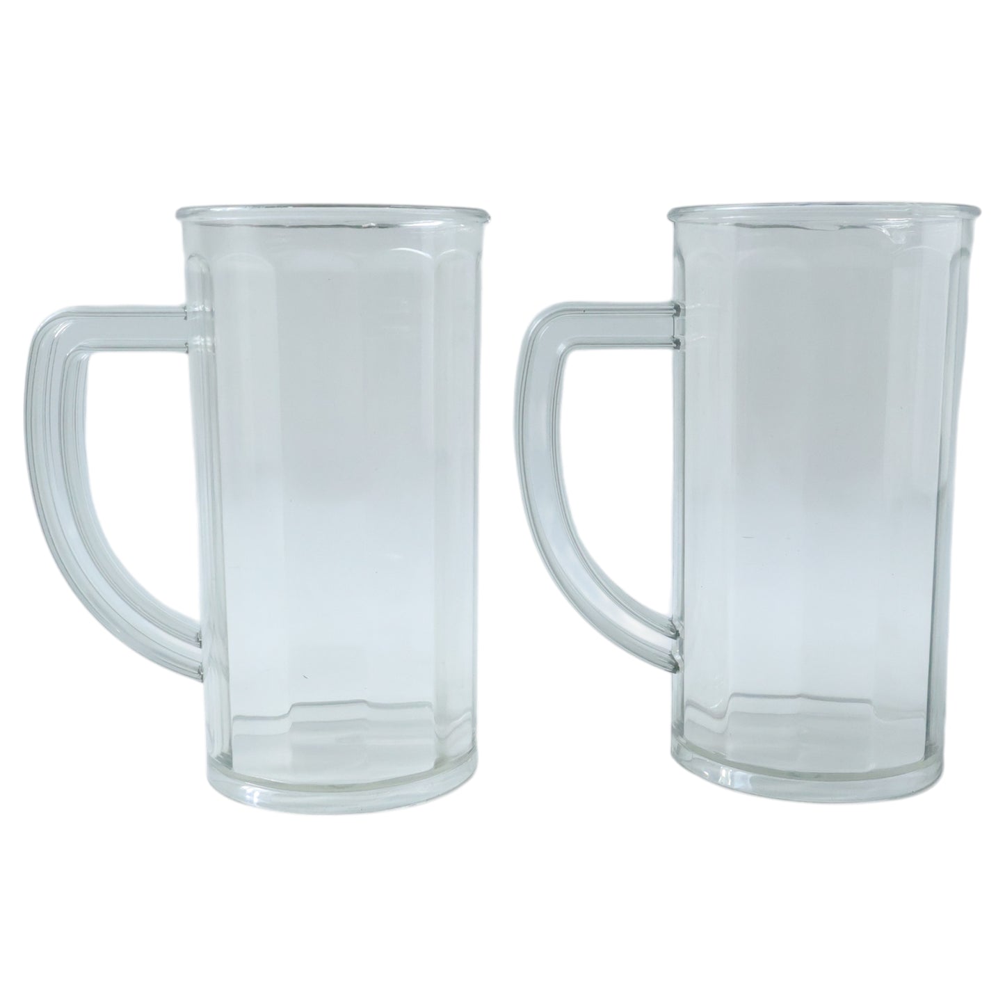 2 Pc Set 400 ML Plastic Shake Mugs with Handle - Transparent Drinkware - Great Price - Image 4