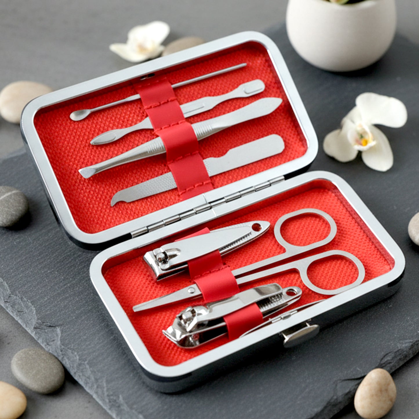 7-Piece Stainless Steel Personal Grooming Kit with Case - Happy Price - Image 6