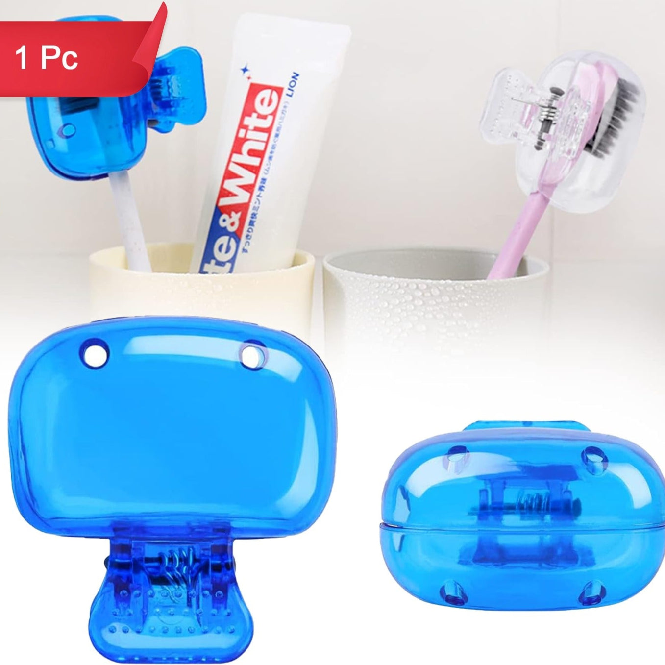 Plastic Toothbrush Head Cover Cap (1 Pc) - Happy Price - Image 1