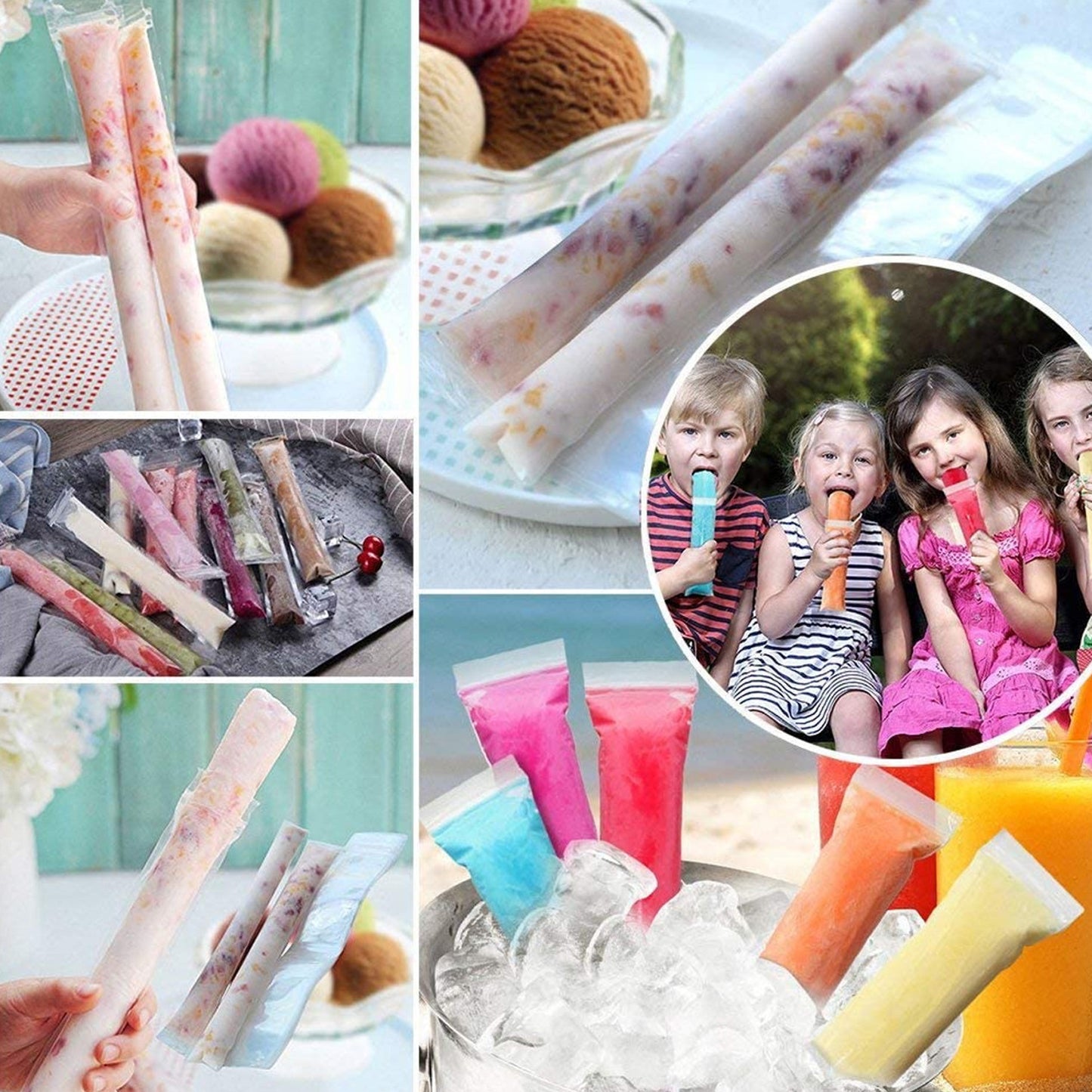Homemade Popsicle Maker Manual Ice Cream Machine With Approx 20 Pcs Packing Bag Popsicle Mold Convenient Maker Manual Ice Cream Machine For Kids Adults Diy Reusable - Happy Price - Image 3