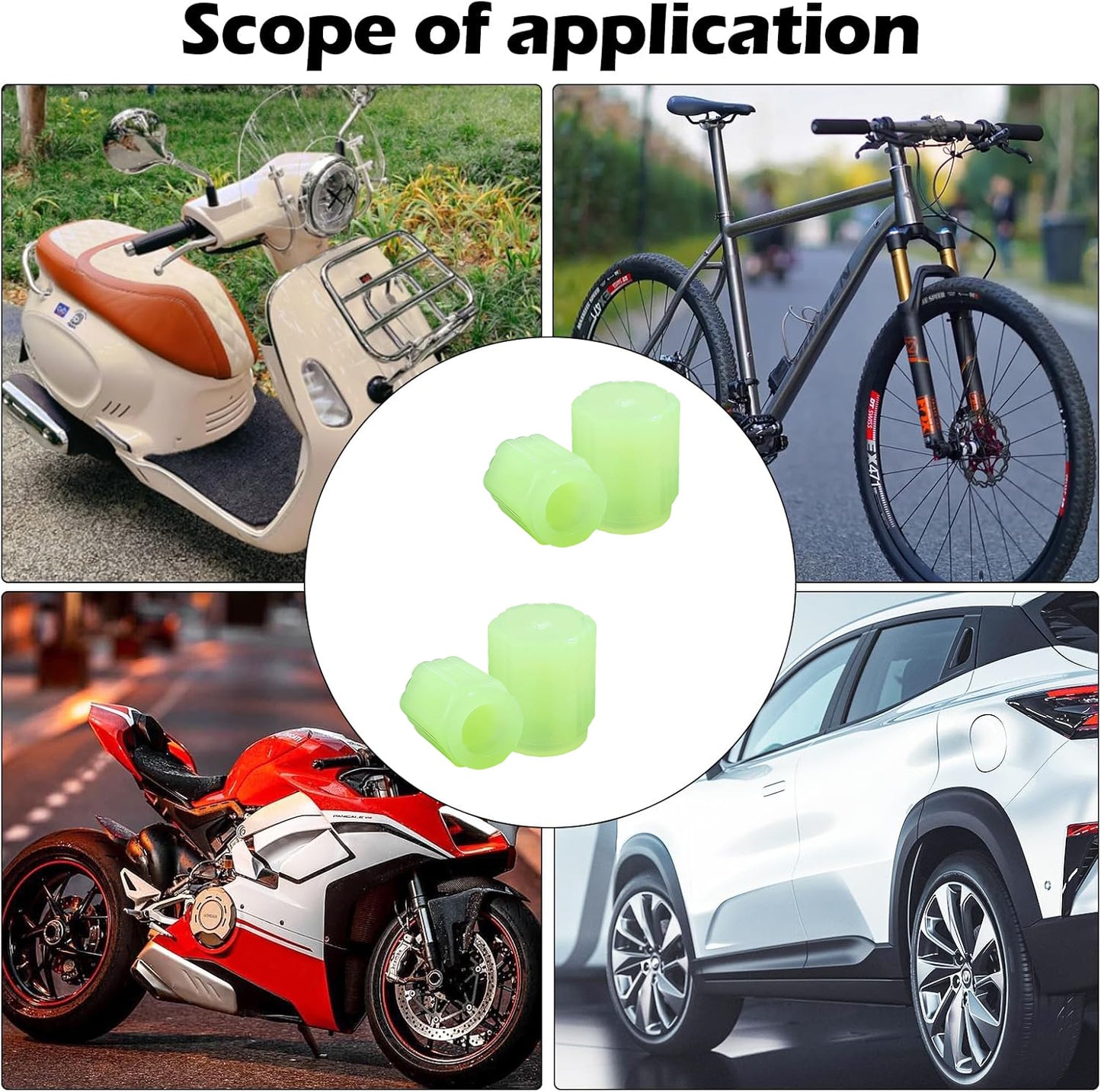 Tyre Valve Caps Luminous Glow Car Tire Valve Cap Covers Vaal Cap (4 Pcs Set) - Happy Price - Image 6