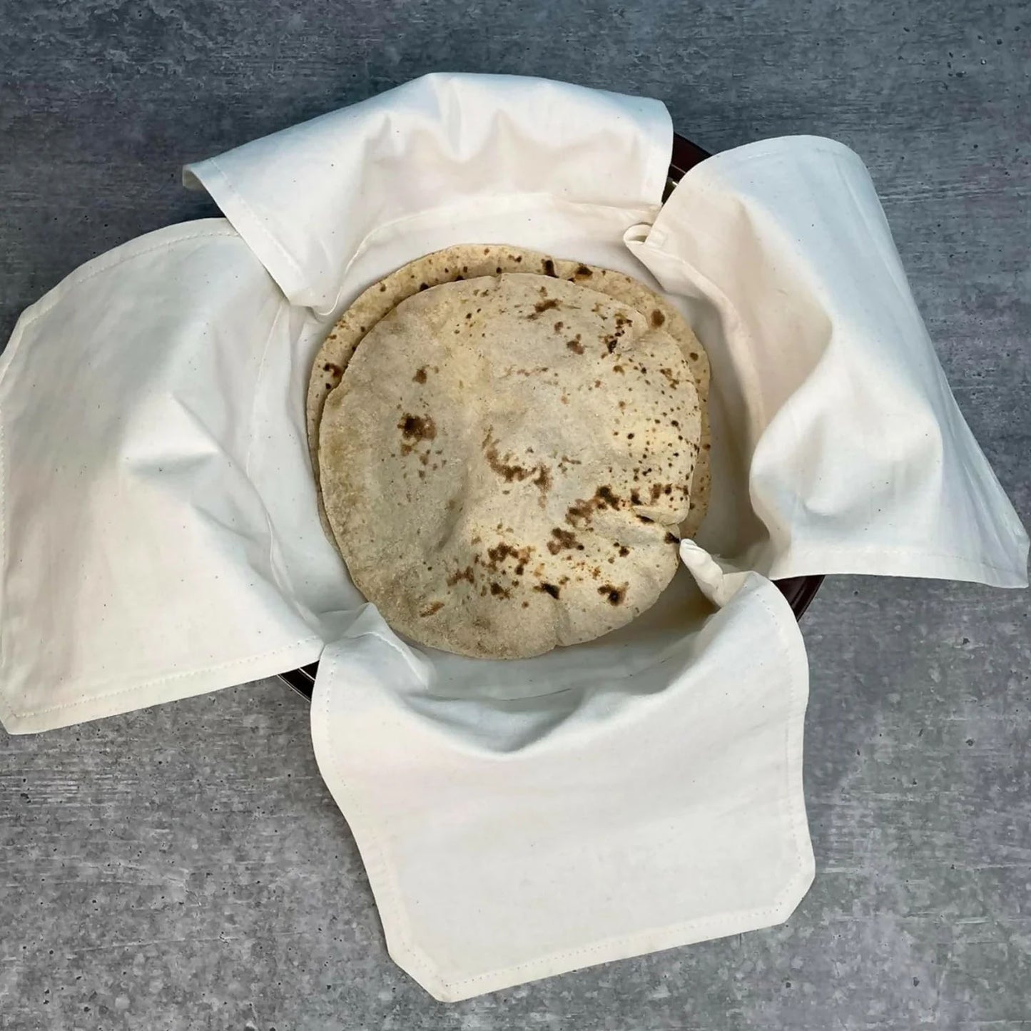 Pack of 2 Cotton Roti Wraps - 51x51 cm - Happy Price - Image 6