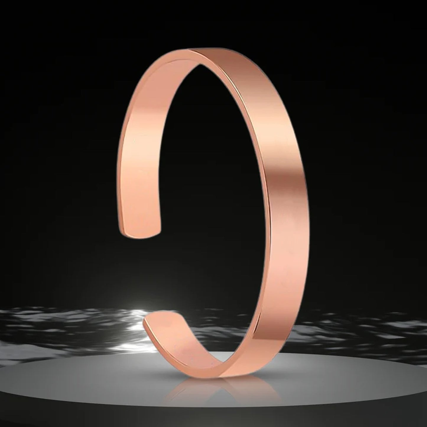 Rose Gold Open Cuff Bracelet Kada - Adjustable Minimalist Bangle (1 Pc) - Happy Price - Image 5