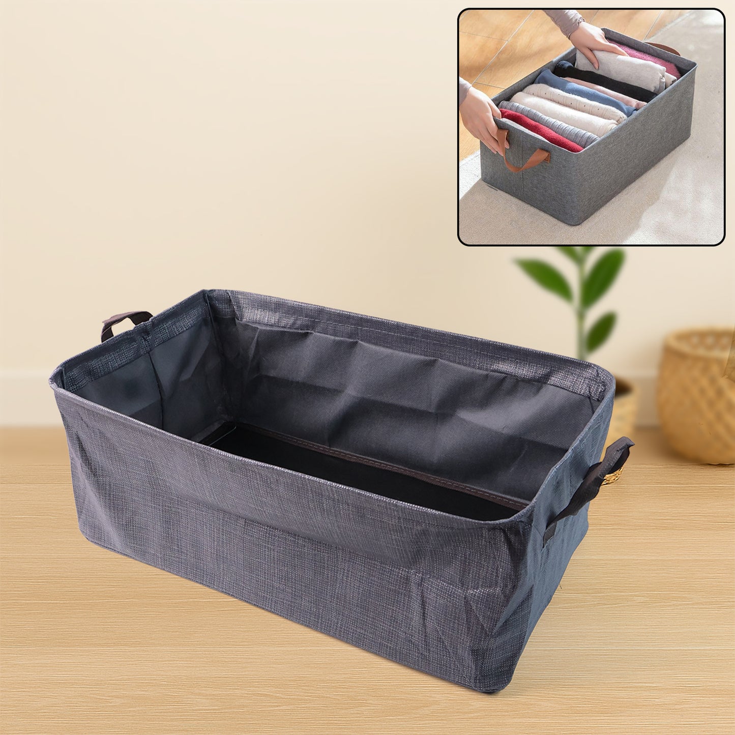 Foldable Cloth Storage Organizer Bag With Handles (46x27cm1pc) - Happy Price - Image 4