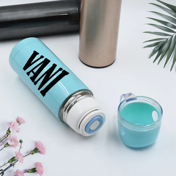 Stainless Steel Vacuum Flask with Cup Lid - Hot & Cold Drinks - Travel Thermos (1 Pc)