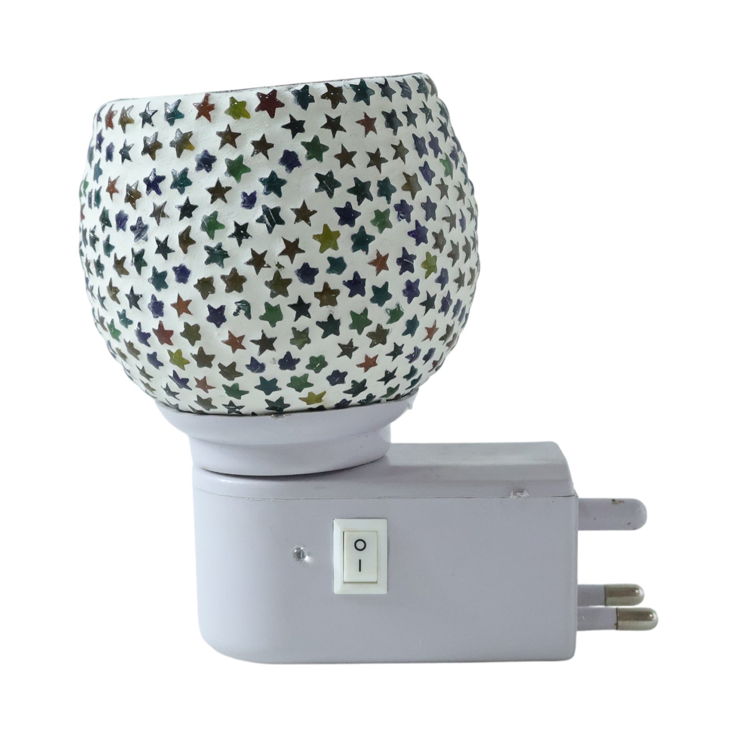 Mosaic Glass Star Pattern Plug-in Night Lamp (1 Pc) - Warm Ambient Light - Happy Price - Image 4