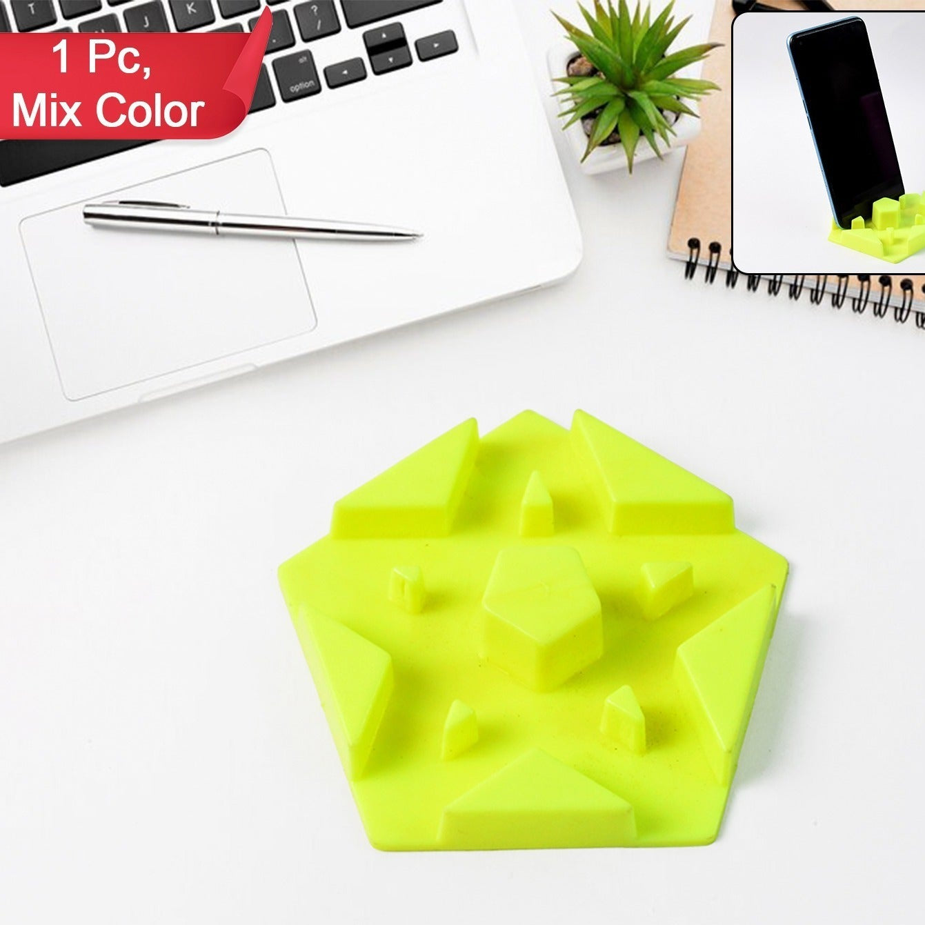 Adjustable Plastic Phone Stand Holder (1 Pc, Assorted Colors) - Happy Price - Image 1