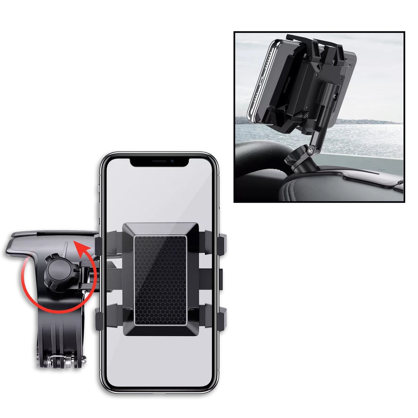 Car Mobile Phone Holder Mount Stand With 360 Degree. Stable One Hand Operational Compatible With Car Dashboard. - Happy Price - Image 2