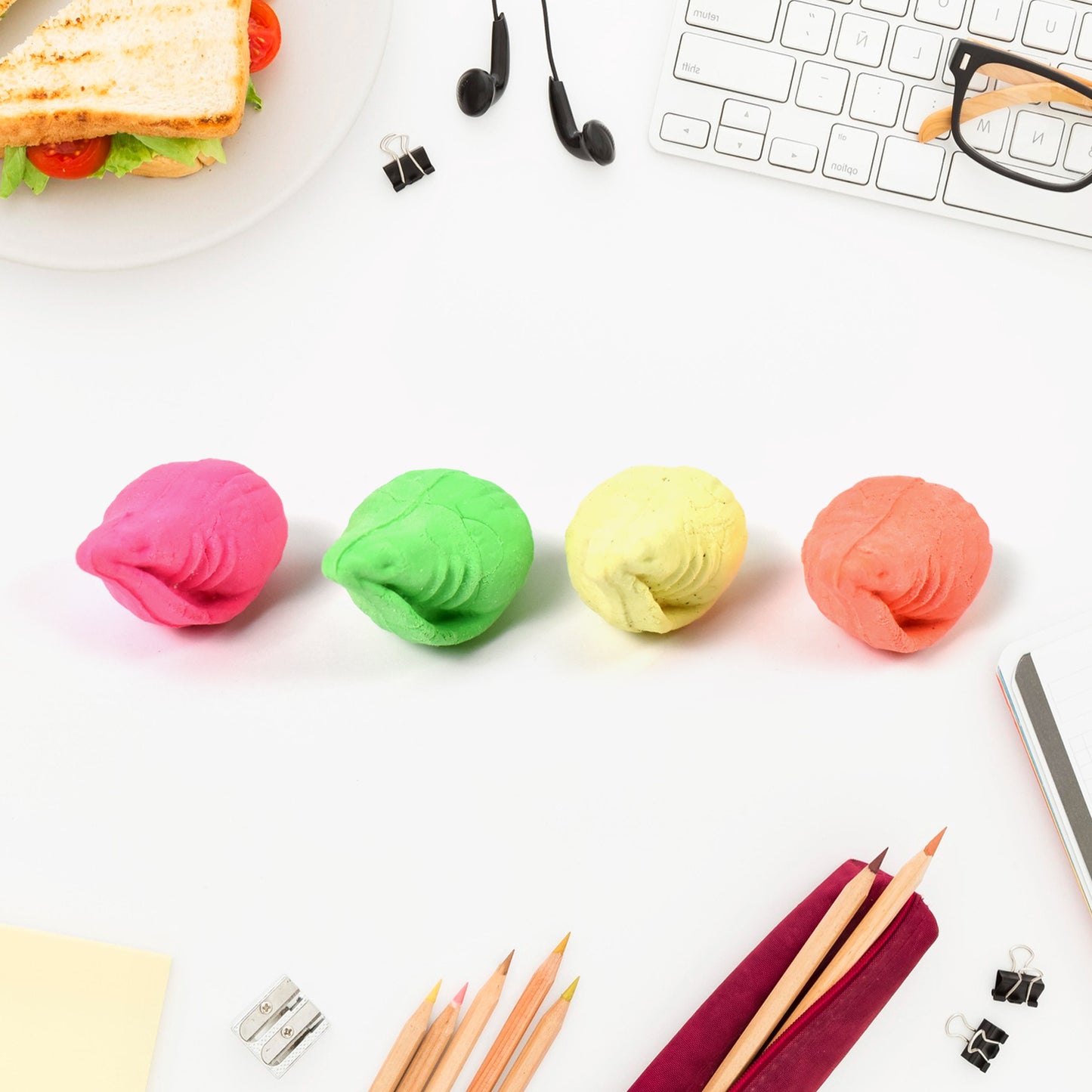 Shankh Shape Eraser Rubber (1 Pc Mix Colour Design) - Happy Price - Image 2