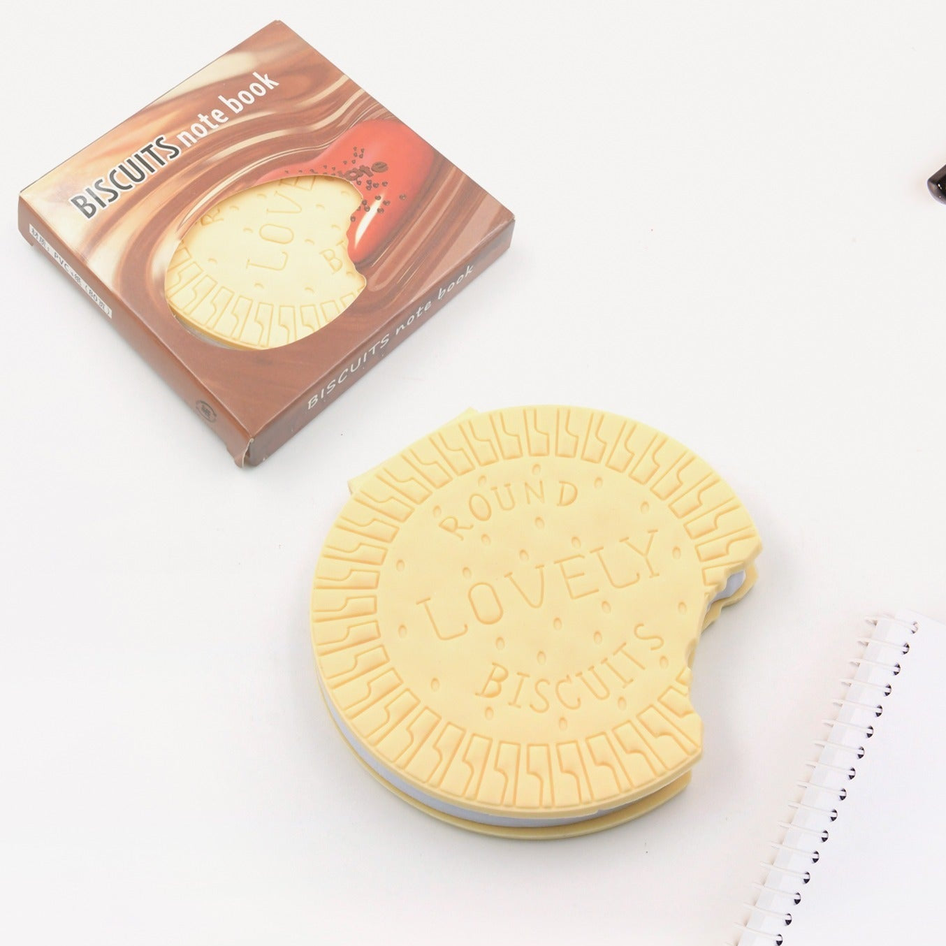 Round Biscuits Diary Notebooks Original Biscuits Smell Writing Practice Book Early Learning Copybook Premium Biscuits Book ( 1pc Book ) - Happy Price - Image 1