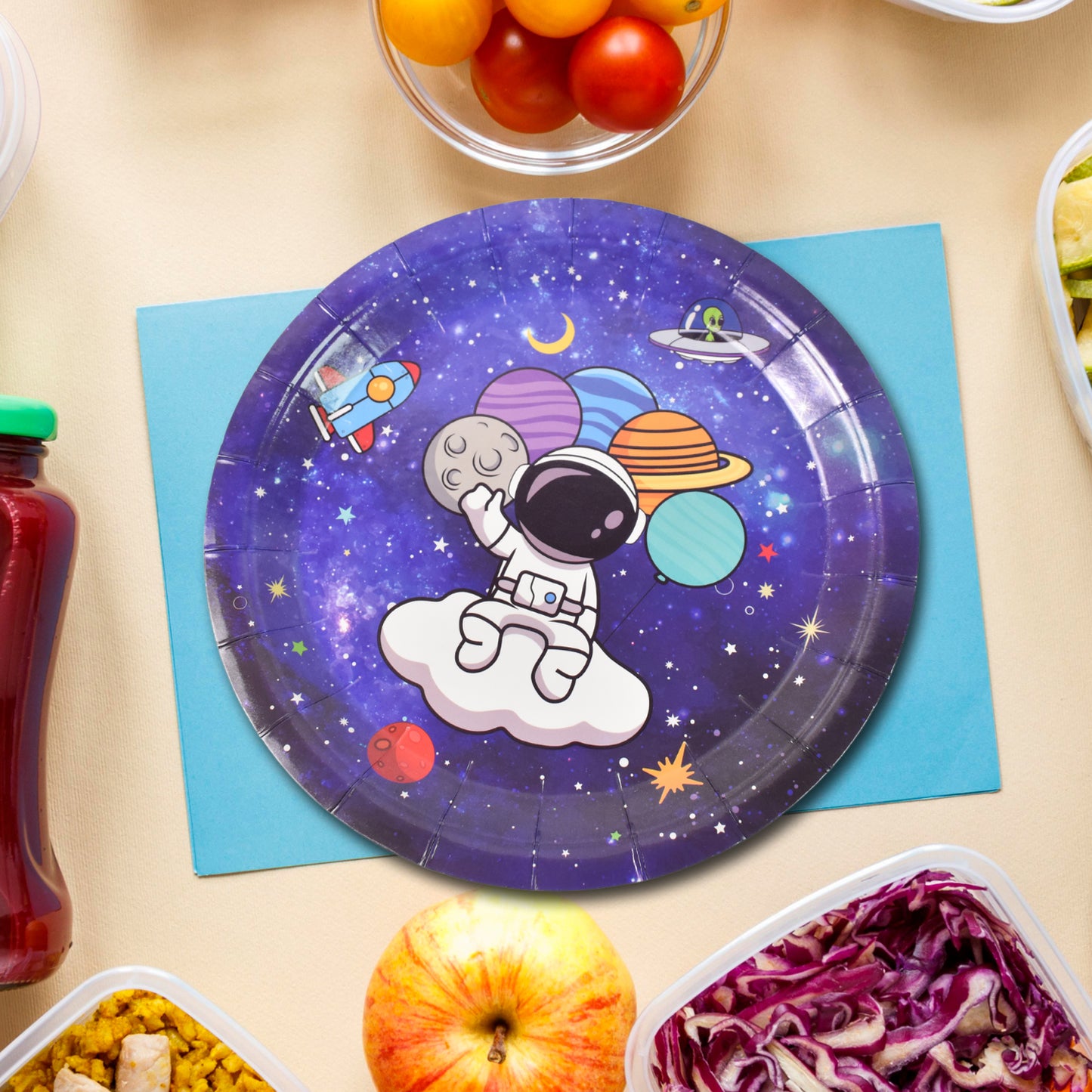 Round Plates Disposable Paper Plates Happy Birthday Gift (10 Pcs Set Mix Design) - Happy Price - Image 3