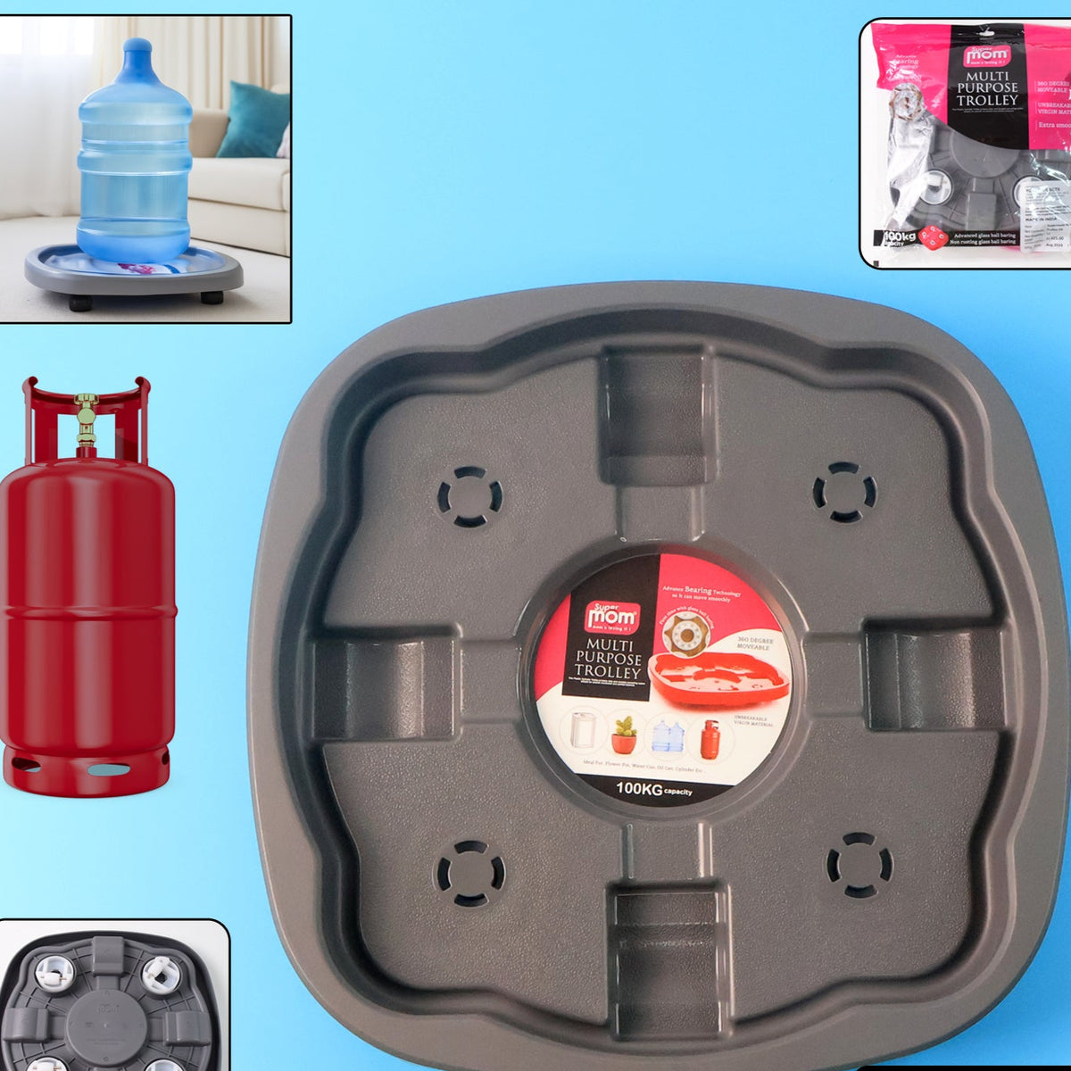 Heavy Duty Gas Cylinder Trolley with Wheels - Smooth Moving Kitchen Stand - Happy Price - Image 1