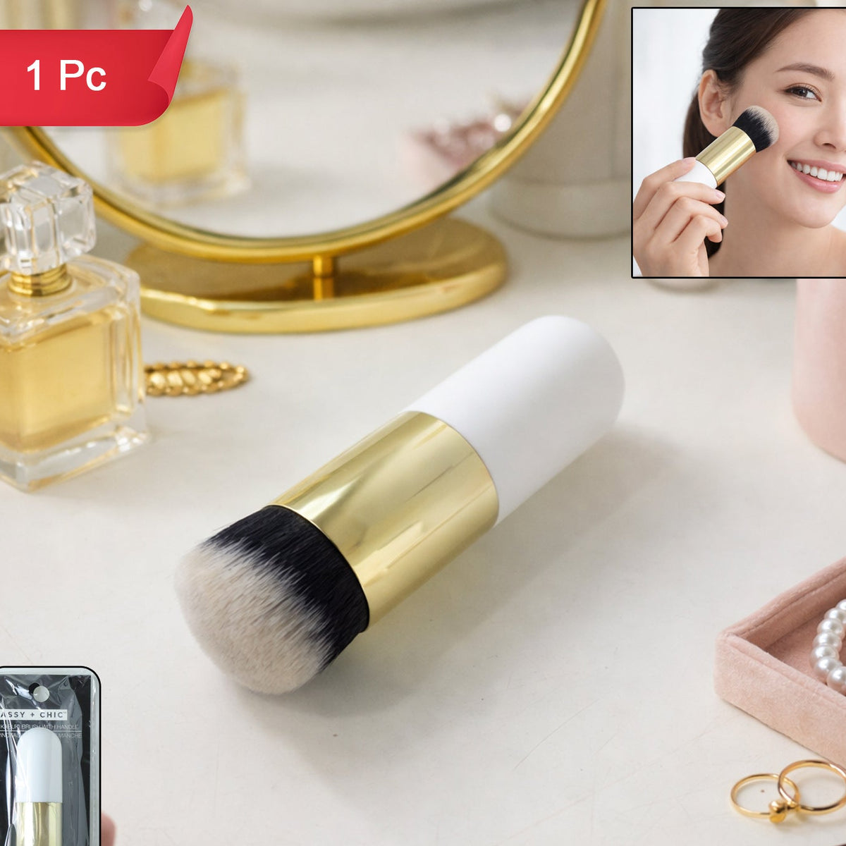 Professional Makeup Face Brush for Flawless Application - 1 Pc - Happy Price - Image 1
