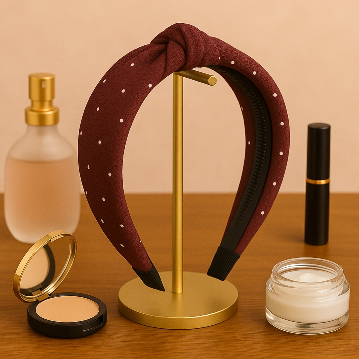 Womens Polka Dot Fabric Knot Hairband Stylish Comfortable (1 Pc) - Happy Price - Image 4