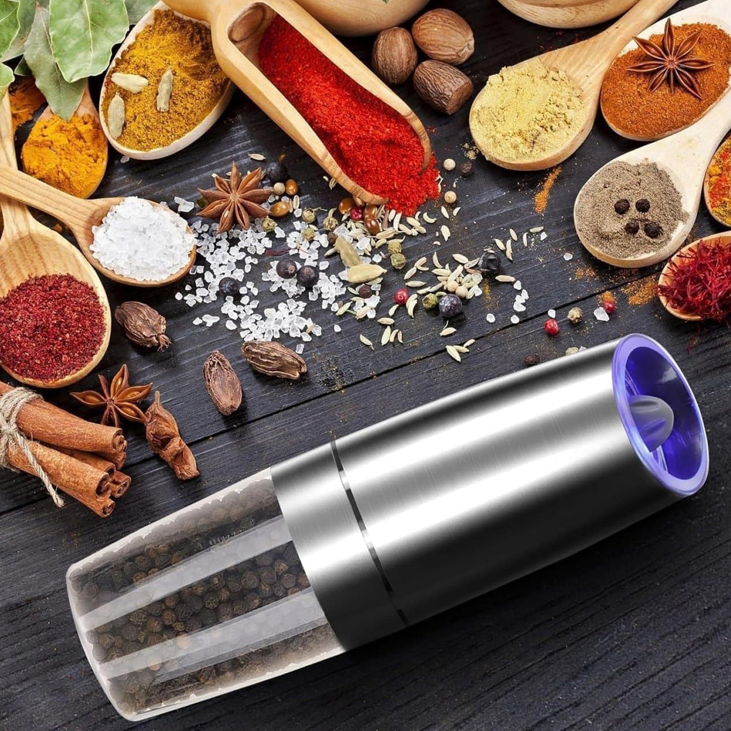 Automatic Gravity Electric Salt & Pepper Grinder Mill with LED Light - 1 Pc - Happy Price - Image 6
