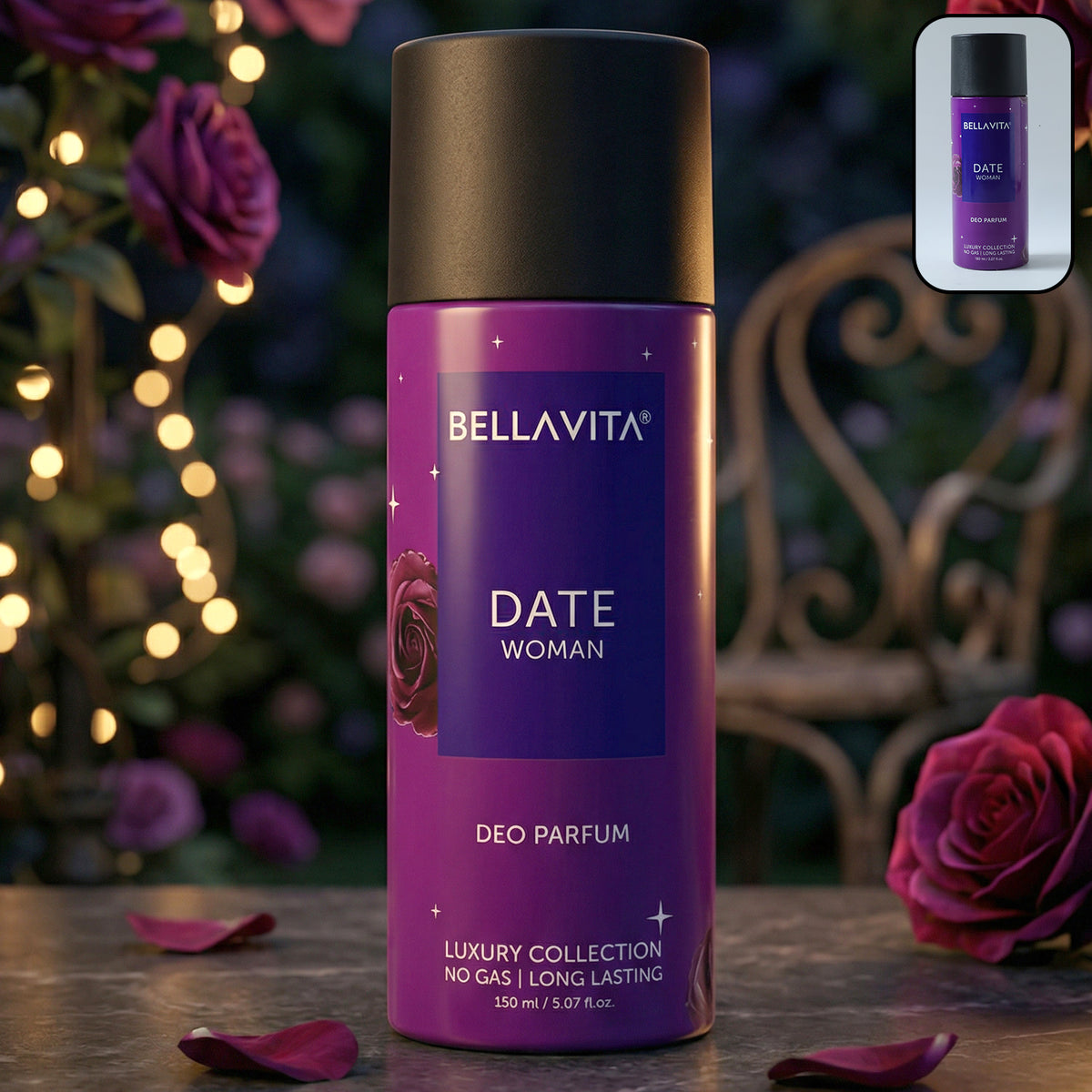 Bellavita Date Woman Deo Perfume Body Spray, Romantic Floral Scent, 150 ML - Great Price - Image 2