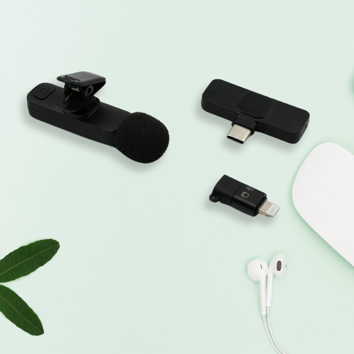 Intelligent Noise Cancelling Live Streaming Clip On Microphone For Type-c For Iphone With Charging Mini Wireless Lapel Collar Microphone - Happy Price - Image 5