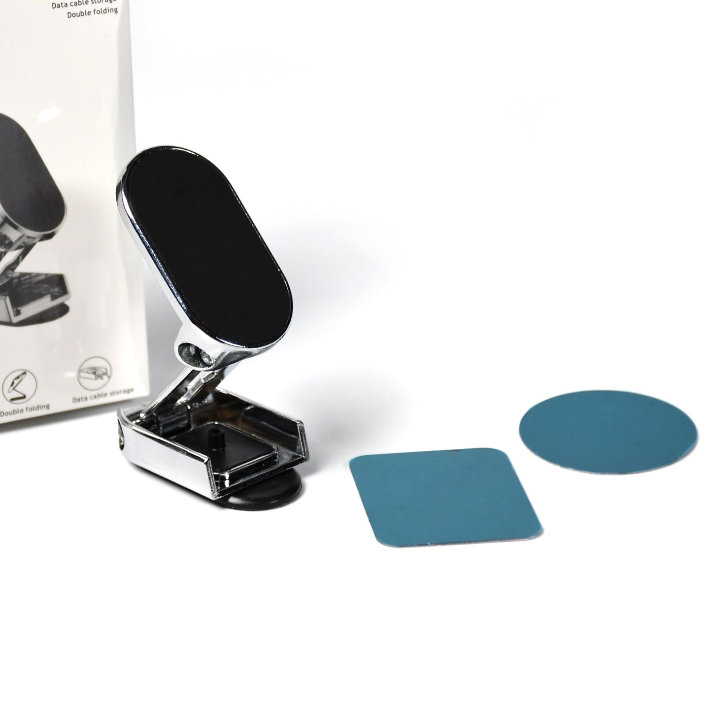 360 Degree Rotating Magnetic Car Phone Holder Metal Folding Car Phone Holder New Alloy Folding Magnetic Car Phone Holder (Pack Of 1) - Happy Price - Image 6