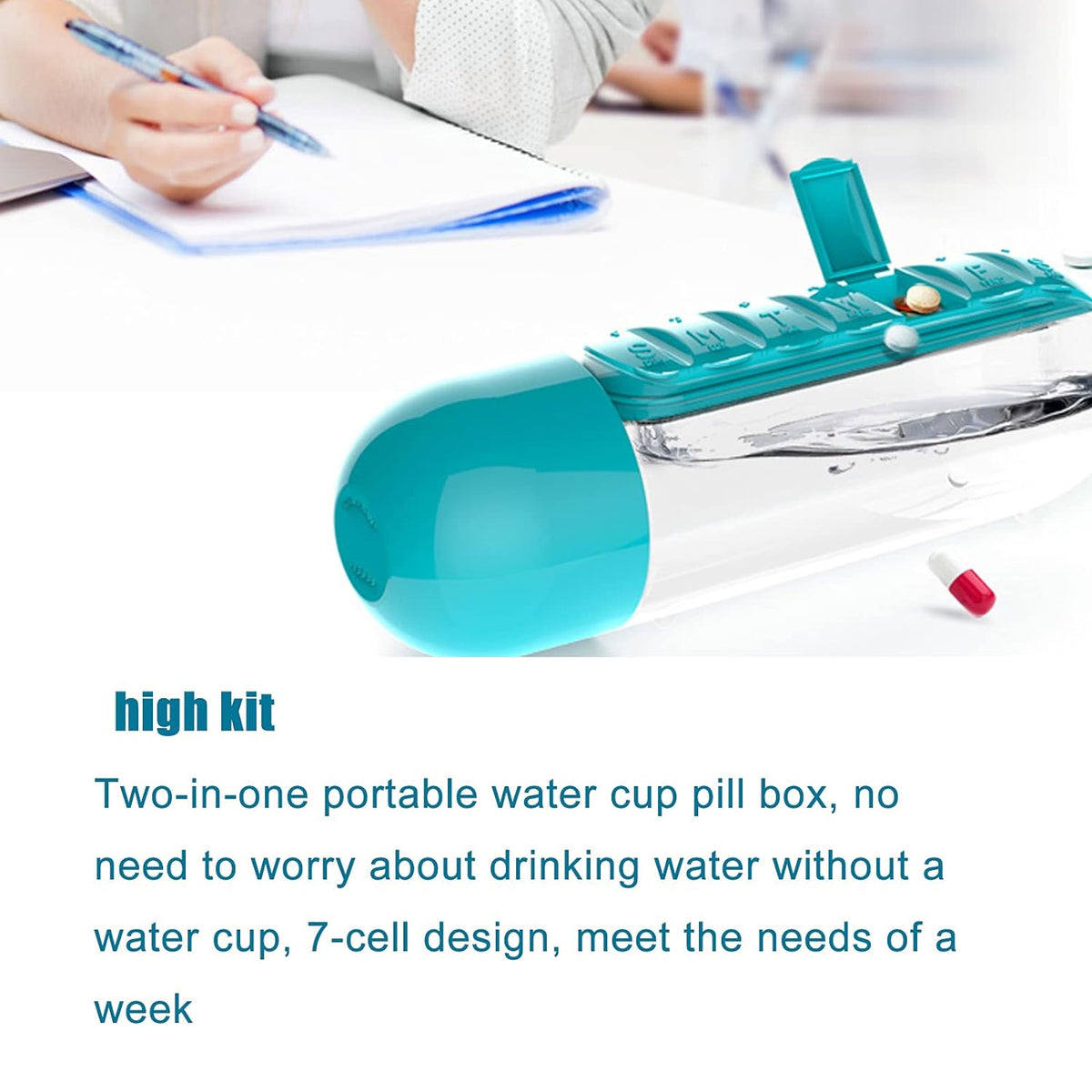 Pill Vitamin Bottle Water Bottle Multi Functional Use For Traveling Outdoor Use Water Bottle Travelling Kit Summer Special Bottle (600 Ml Mix Color ) - Happy Price - Image 3