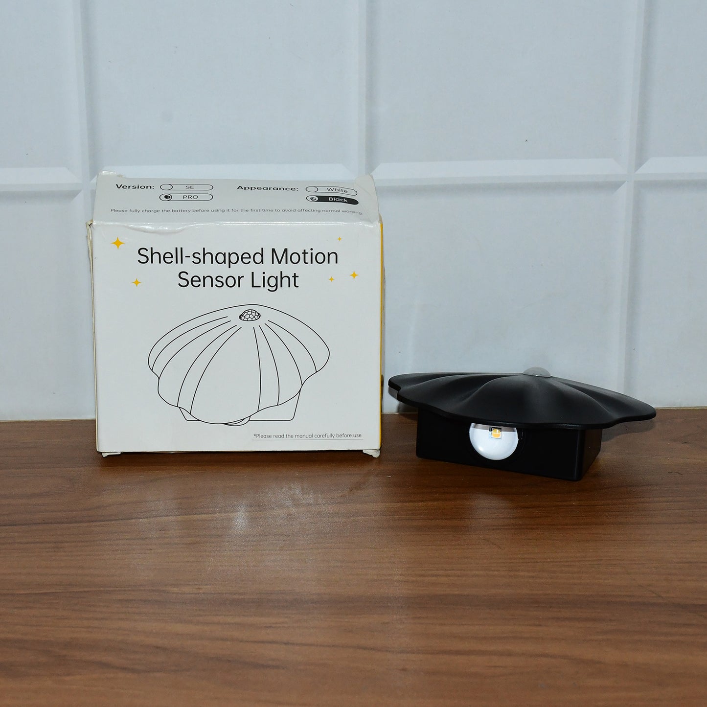 Shell Motion Sensor LED Night Light - USB Rechargeable, Wall Mount, Eye-Comfort Glow - Happy Price - Image 3