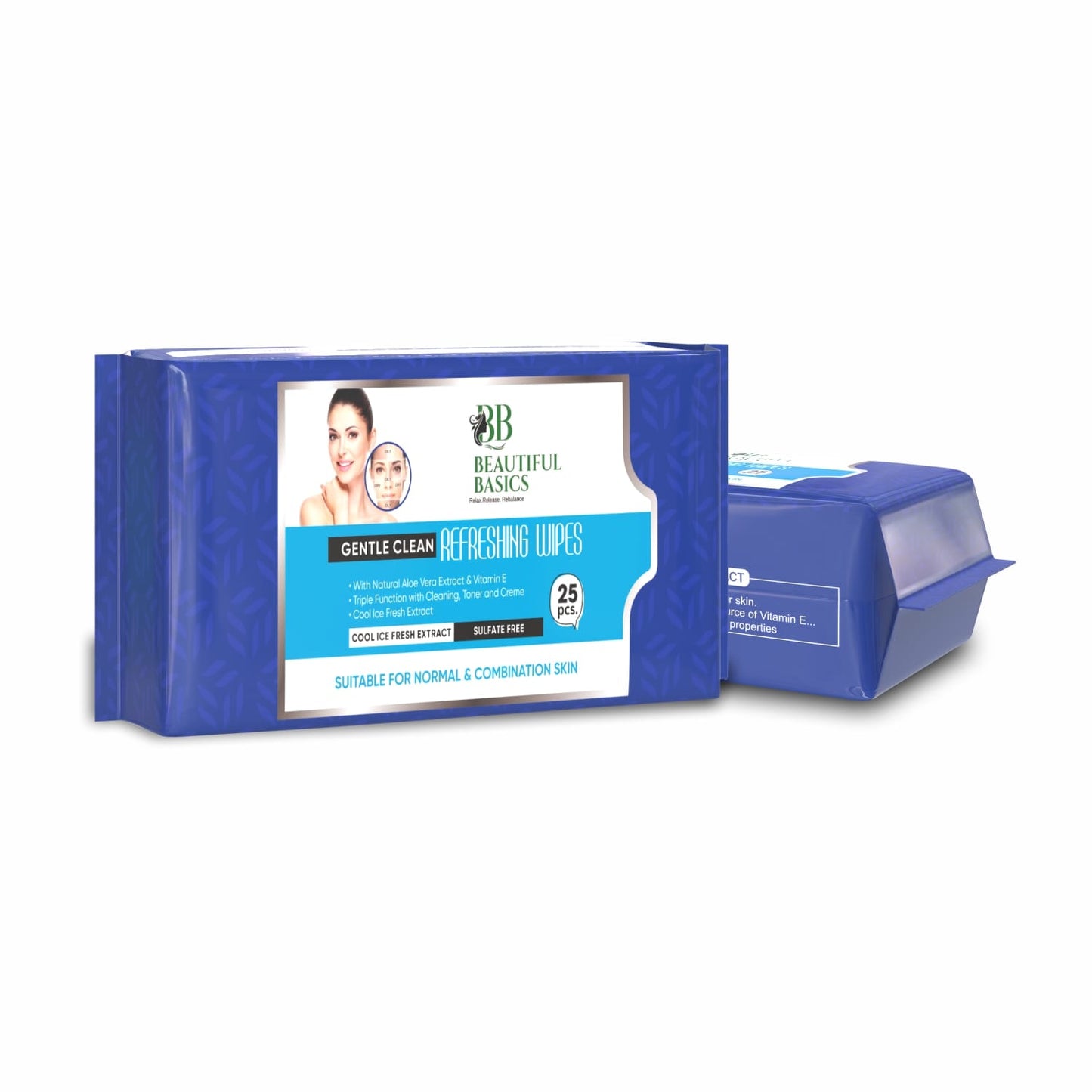 Beautiful Basics Normal Oily Skin Face Wipes (2 Pkts X 50 Pcs Wipes) - Happy Price - Image 4