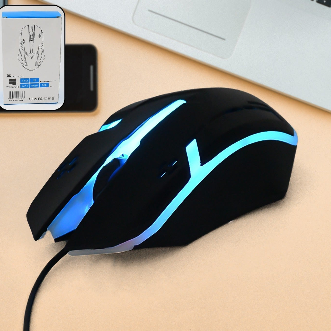Computer Laptop Usb Wired Optical Mouse (1 Pc) - Happy Price - Image 1