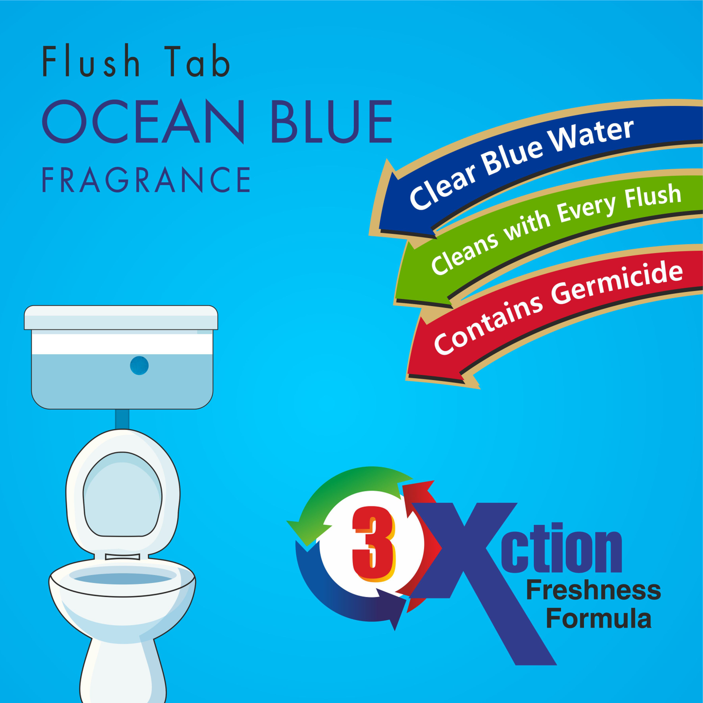 Toilet Cleaner Flush Tab (Ocean Blue) - 50 Gram - Happy Price - Image 2