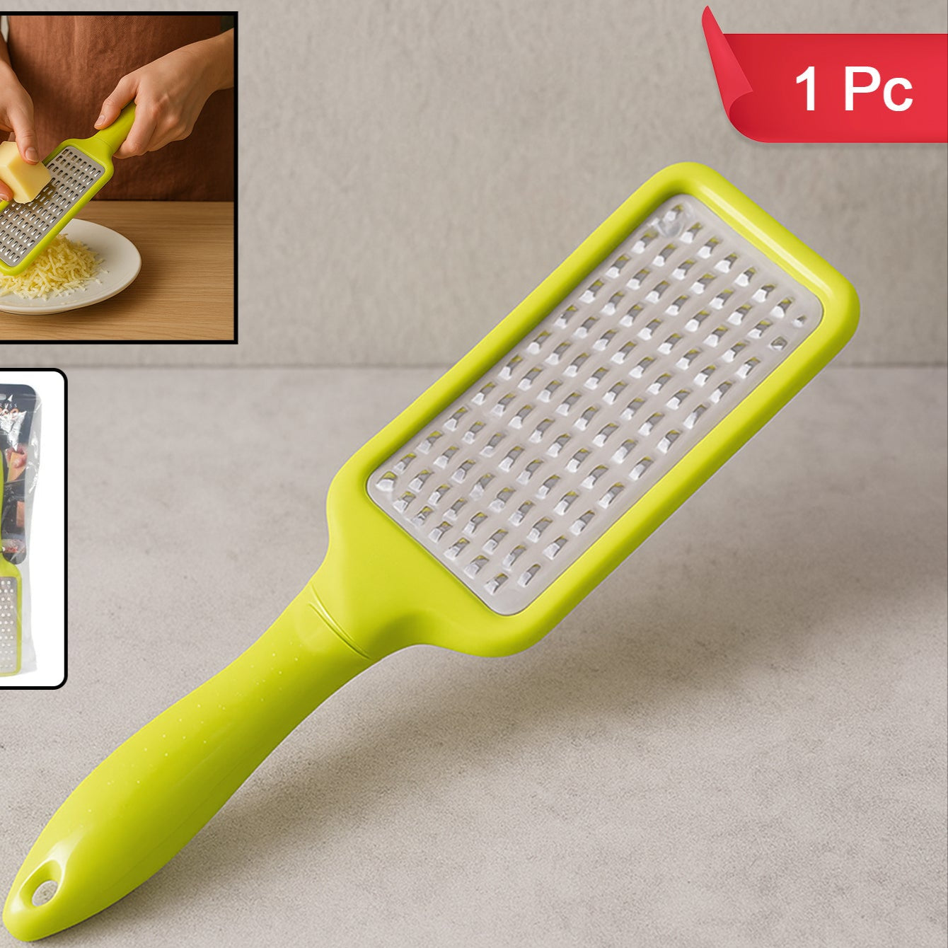 Stainless Steel Multi-Purpose Kitchen Grater for Fruits, Vegetables, and Cheese - 1 Piece - Happy Price - Image 1