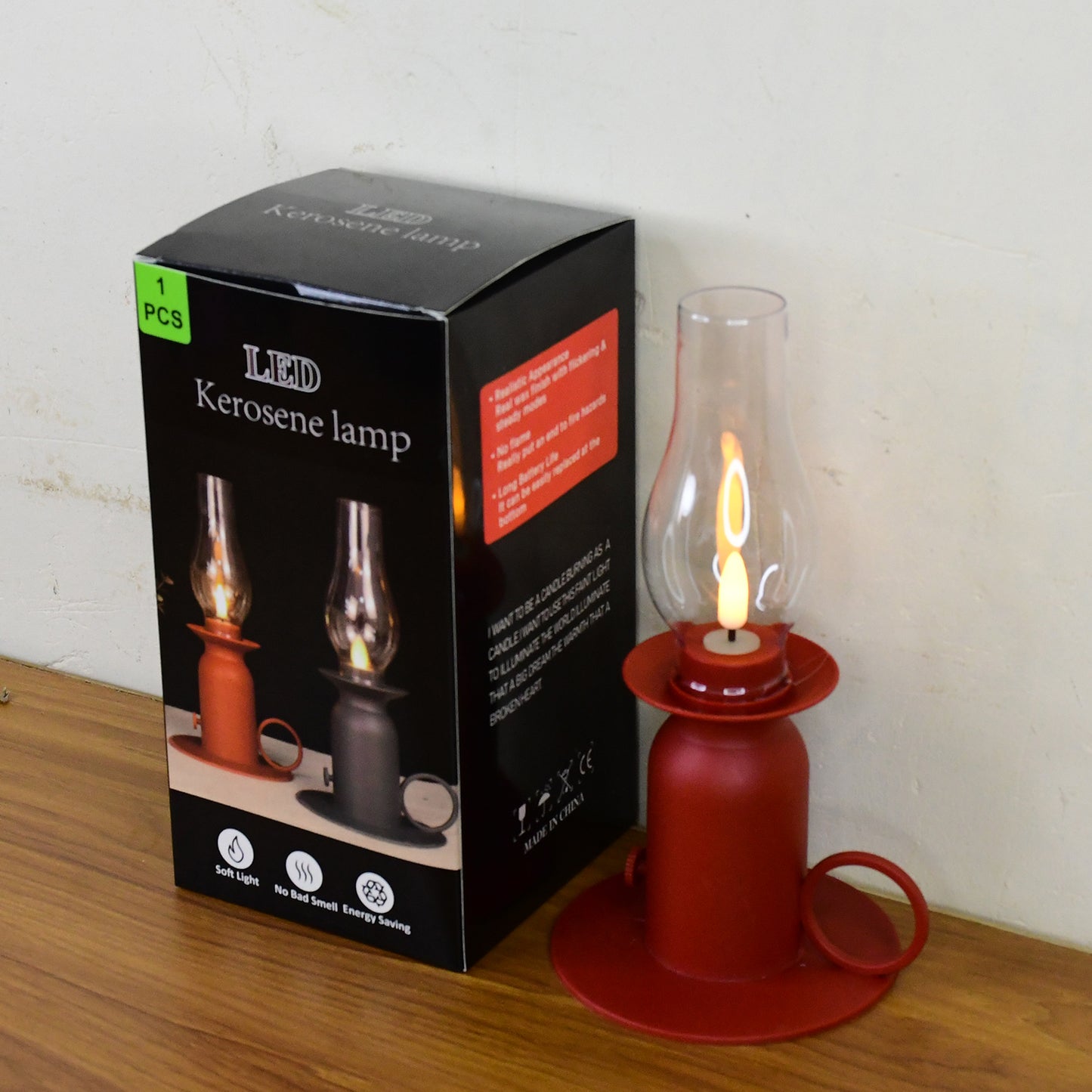 Vintage Style LED Candle Lamp - Battery Operated Flameless Lantern (1 Pc) - Happy Price - Image 7