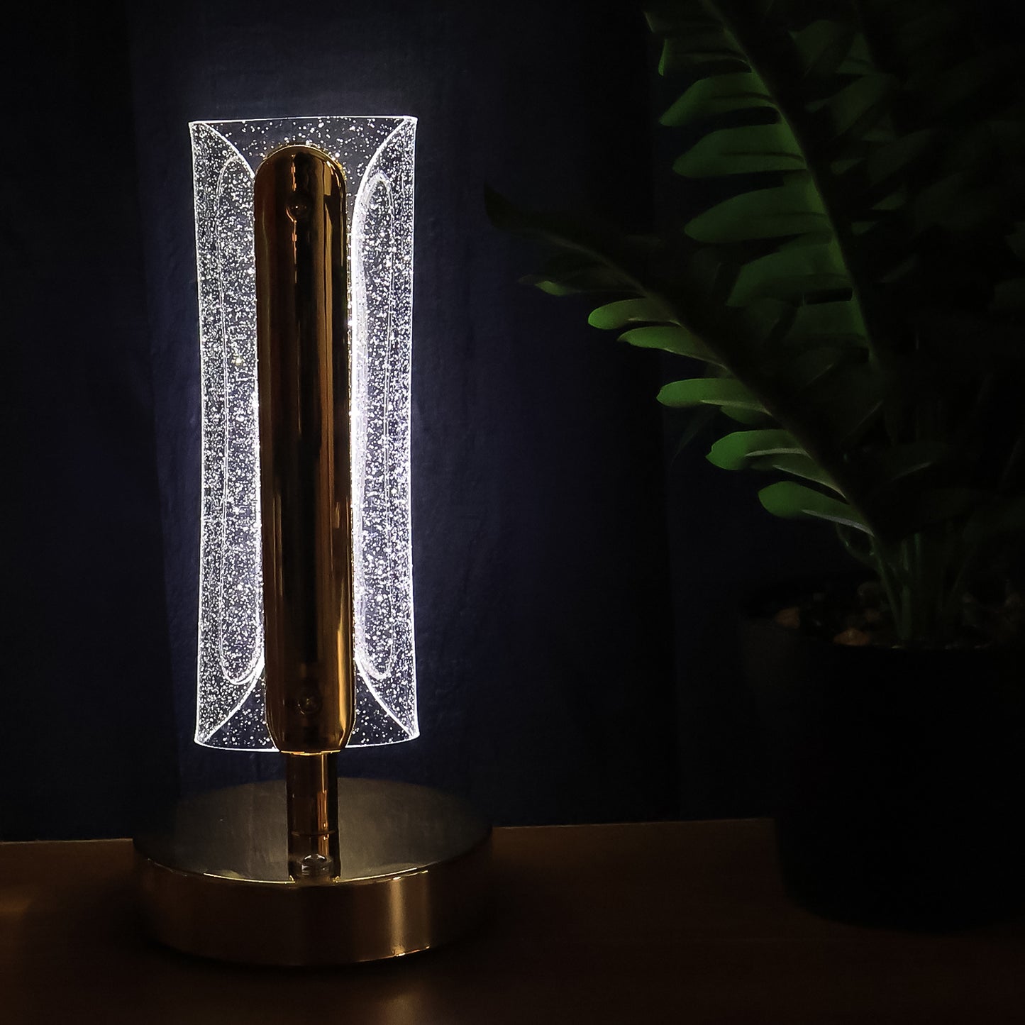 Tall Crystal Cylinder LED Table Lamp with USB Charging - Modern Bedside & Desk Light (1 Pc) - Happy Price - Image 4