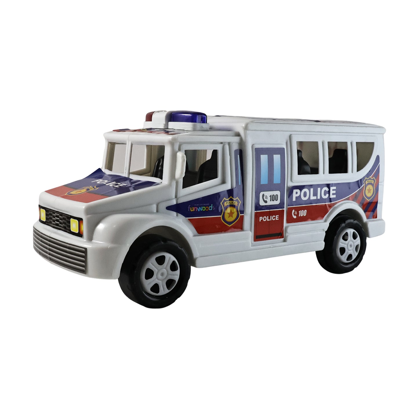 Friction Powered Police Van Toy for Kids - Push and Go Vehicle (1 Pc) - Happy Price - Image 2