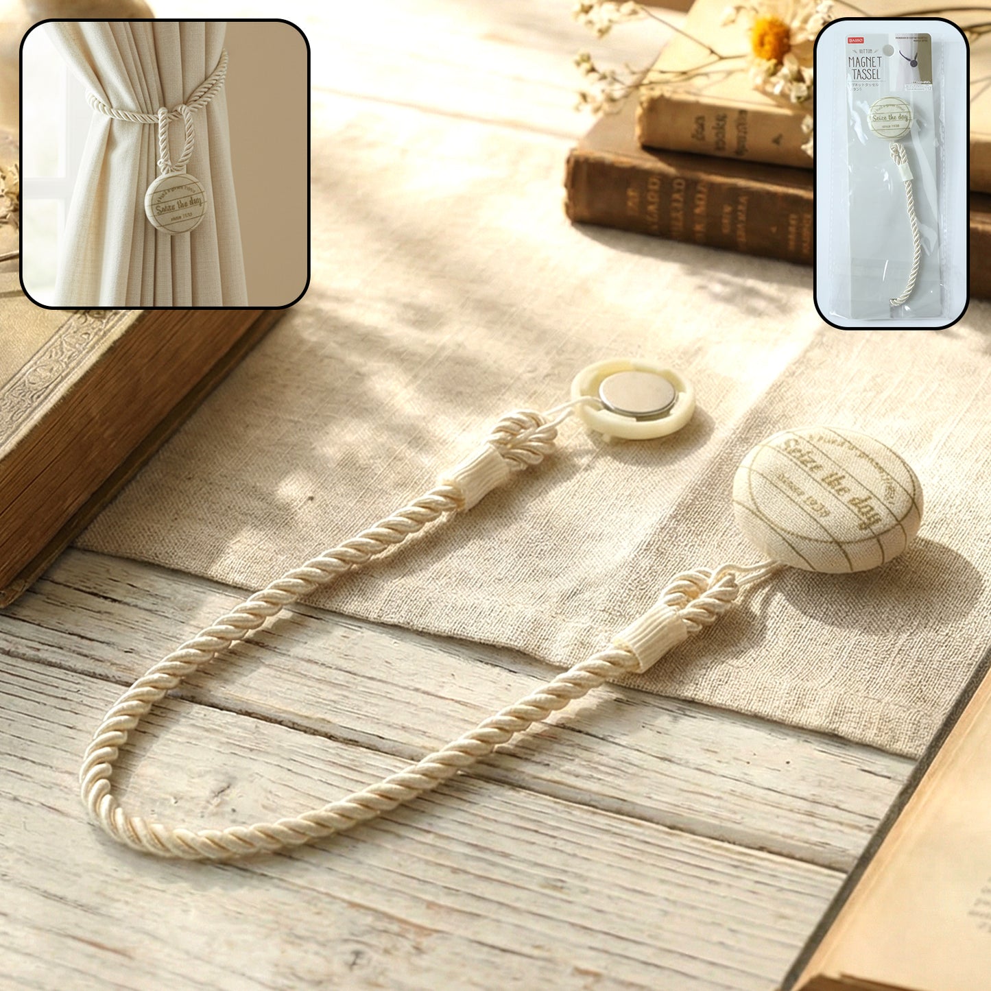 Magnetic Curtain Tieback with Rope Design (1 Pc) - Happy Price - Image 2
