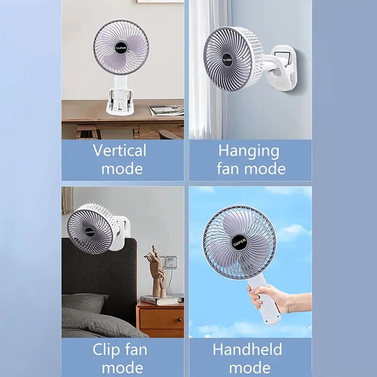 Multifunctional Usb Desk Fan Clipped Fan (1 Pc With Brown Box) - Happy Price - Image 3
