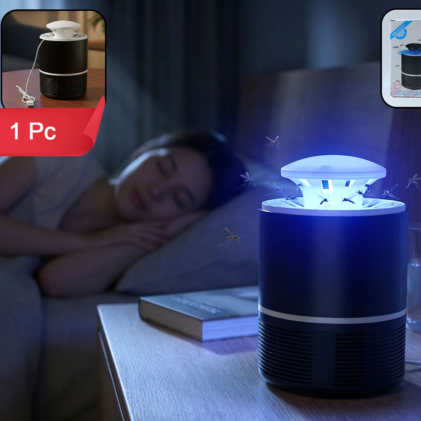 USB Mosquito Killer Lamp - Silent Electric Insect Trap for Home (1 Pc) - Great Price - Image 1