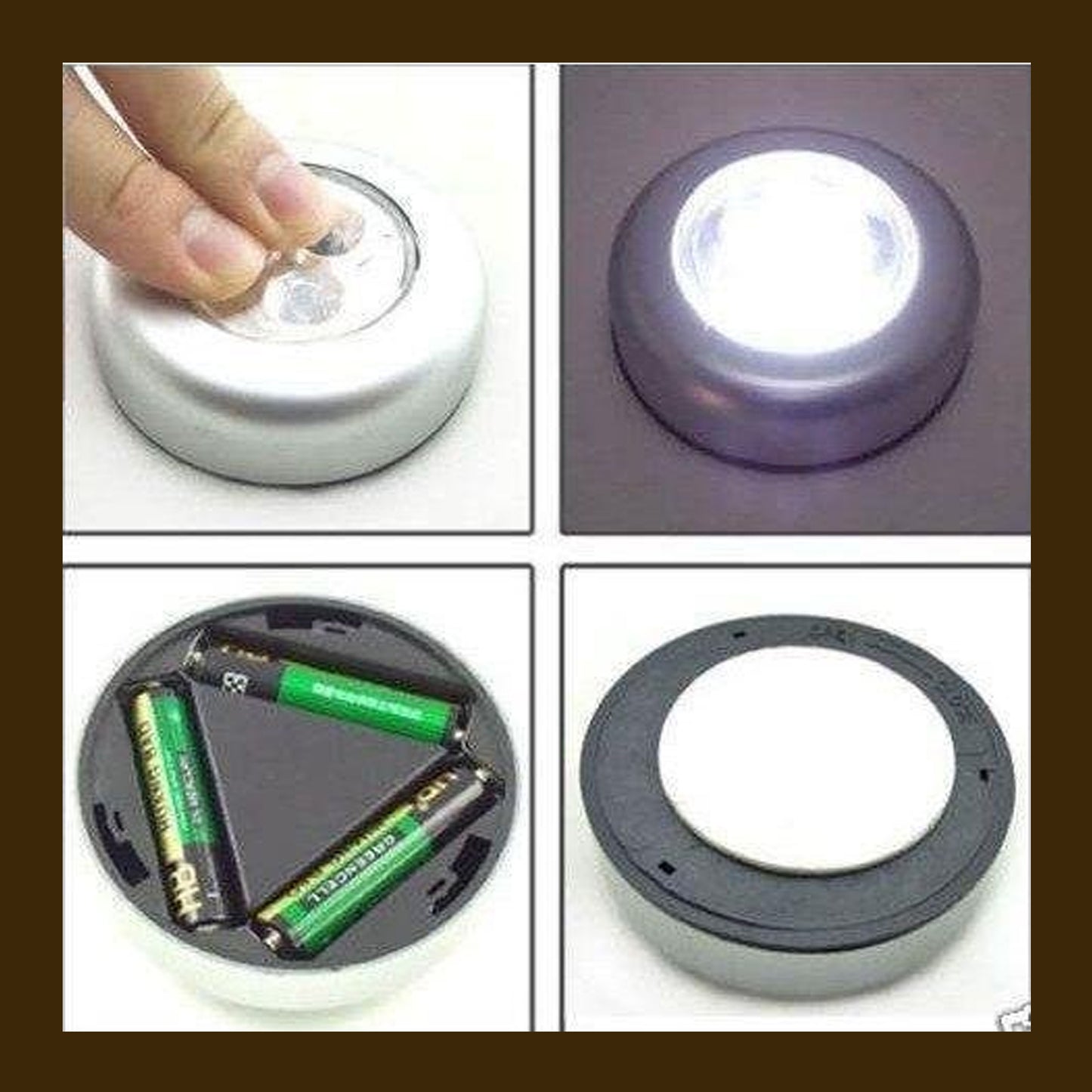 4 LED Battery-Powered Wireless Tap Light - Stick-On Push Lamp for Closets, Cabinets & More - Happy Price - Image 7