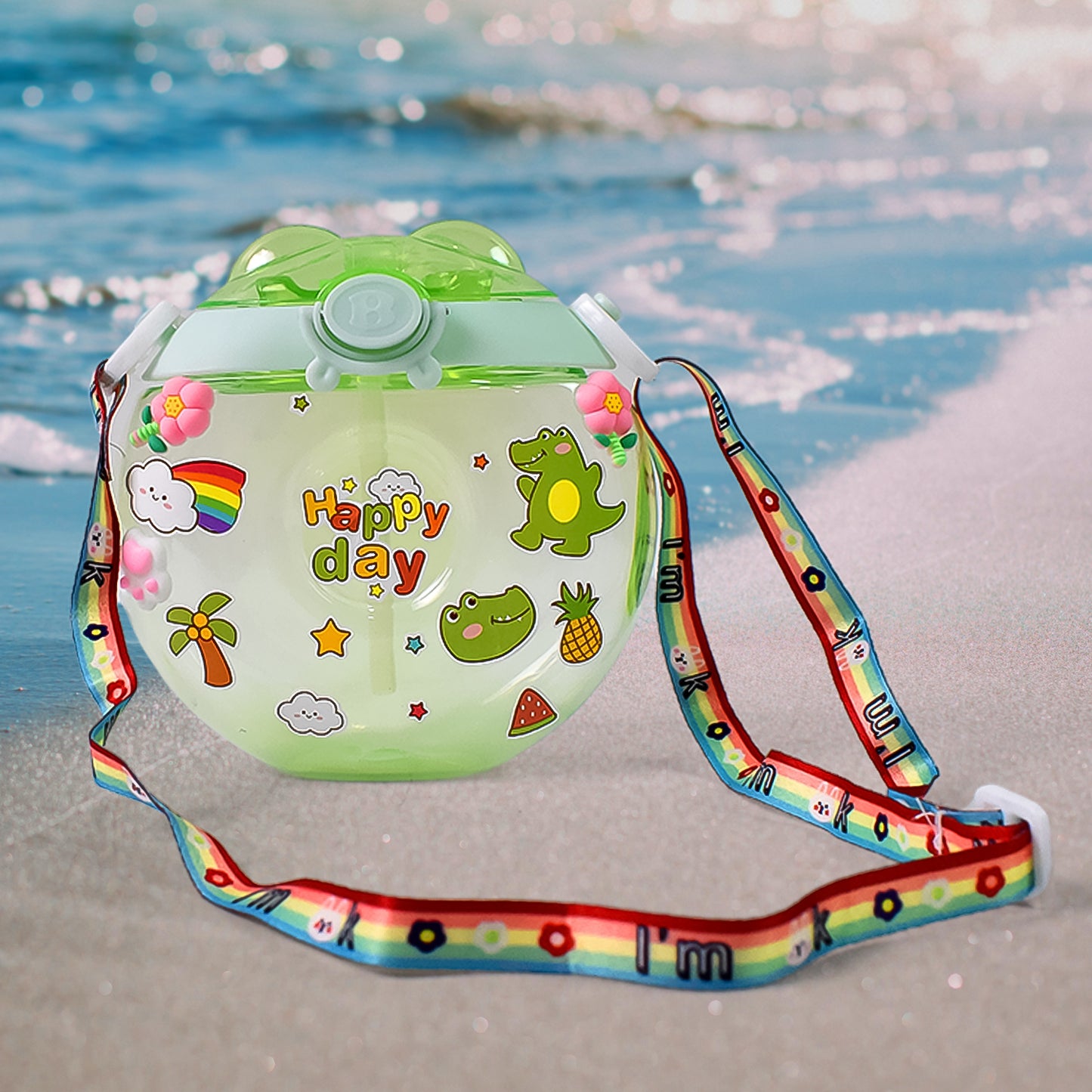 Donut Water Bottle Sipper Bottle (1 Pc 400 Ml Approx) - Happy Price - Image 2