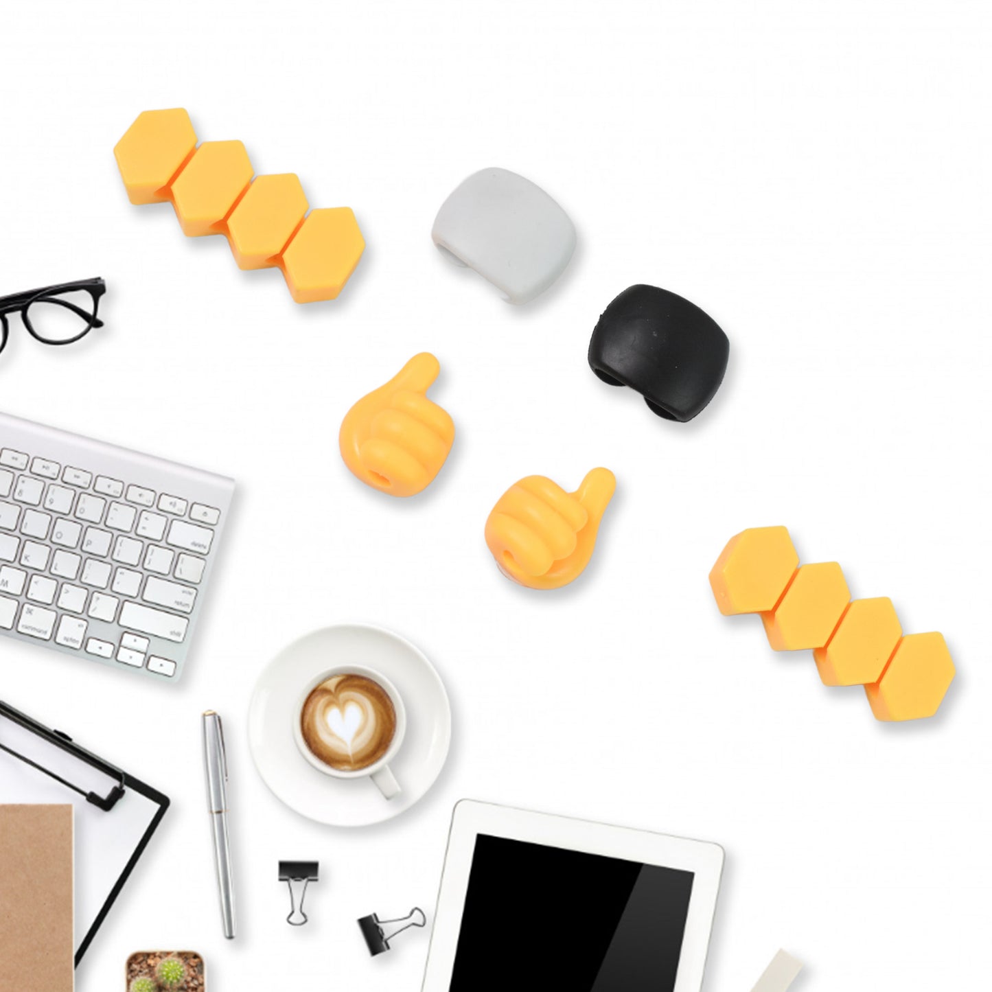 Self Adhesive Hooks For Cable Clips Desktop Cable Organizer (6 Pcs Set Mix Design) - Happy Price - Image 5