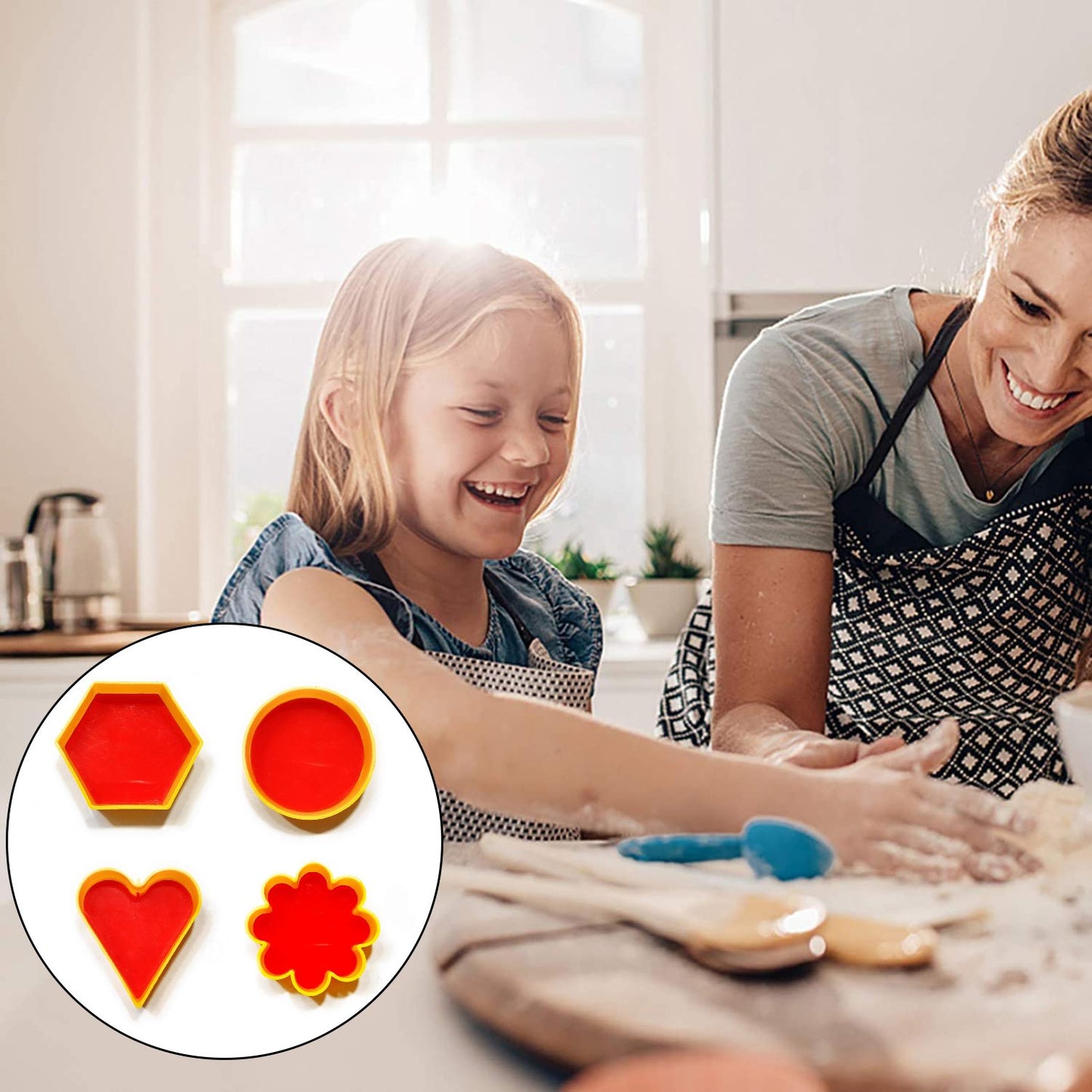 Cookie Cutter With Shape Heart Round Star And Flower (4 Pack) - Happy Price - Image 2