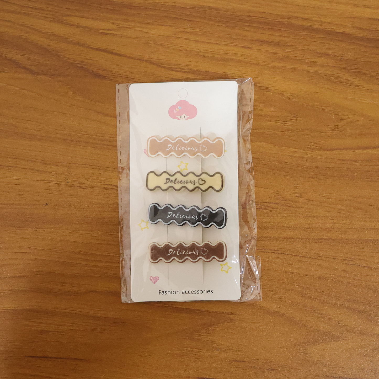 Set of 4 Decorative Wavy Text Hair Clips for Women & Girls - Happy Price - Image 7