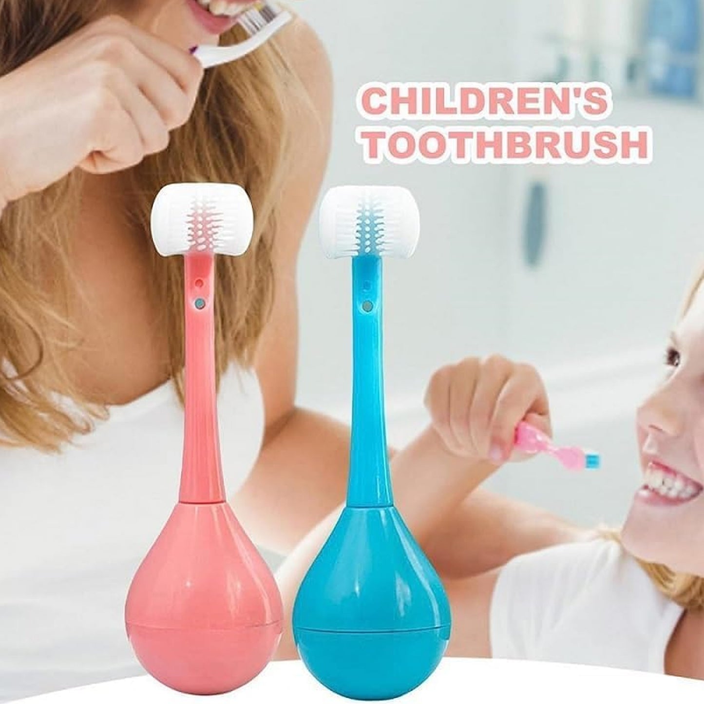 Toddler Toothbrush - Soft Bristle Toothbrush - 3-sided Training Toothbrush With Silicone Head Inverted Cleaning Toothbrush For Aged 2-12 Childrens Cleaning (1 Pc) - Happy Price - Image 5