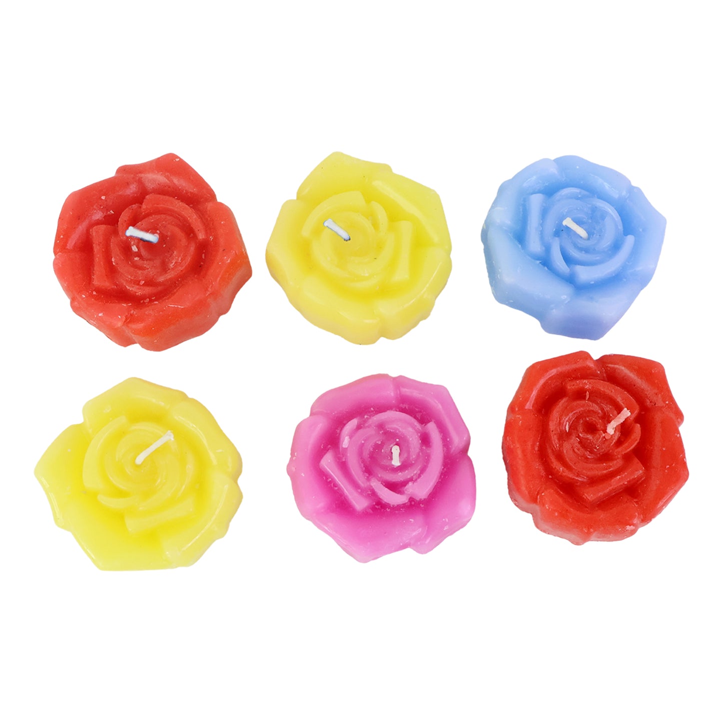 Rose Shaped Wax Candles Set - Pack of 6 Decorative Scented Candles for Home Decor & Gifting - Happy Price - Image 2