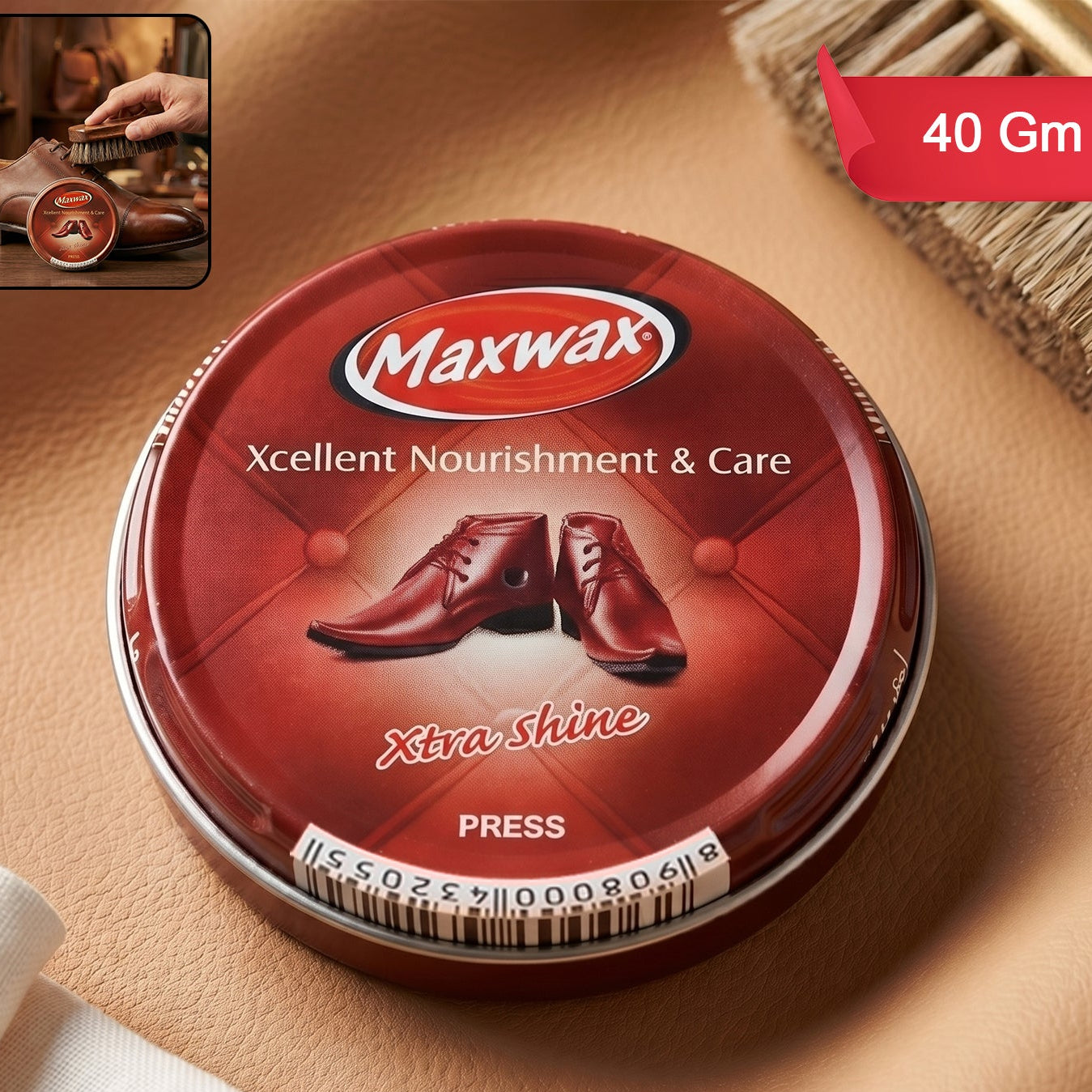 Maxwax Brown Shoe Polish Cream (1 Pc 40 Gm)