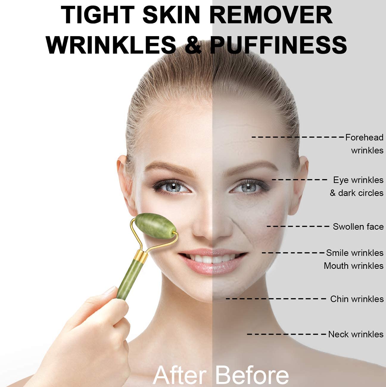 Gua Sha Stone And Anti Aging Jade Roller Massager For Face Massage Natural Face Skincare Massager Face Roller Massager For Women Face Shaper Jade Roller And Gua Sha Set For Glowing Skin - Happy Price - Image 4