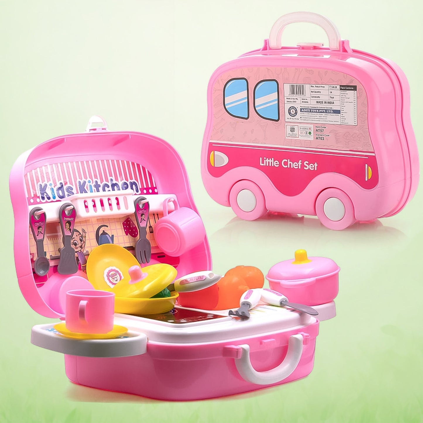 Kitchen Set For Kids Girls Pretend Play Toys Little (23 Pcs Set Approx) - Happy Price - Image 2