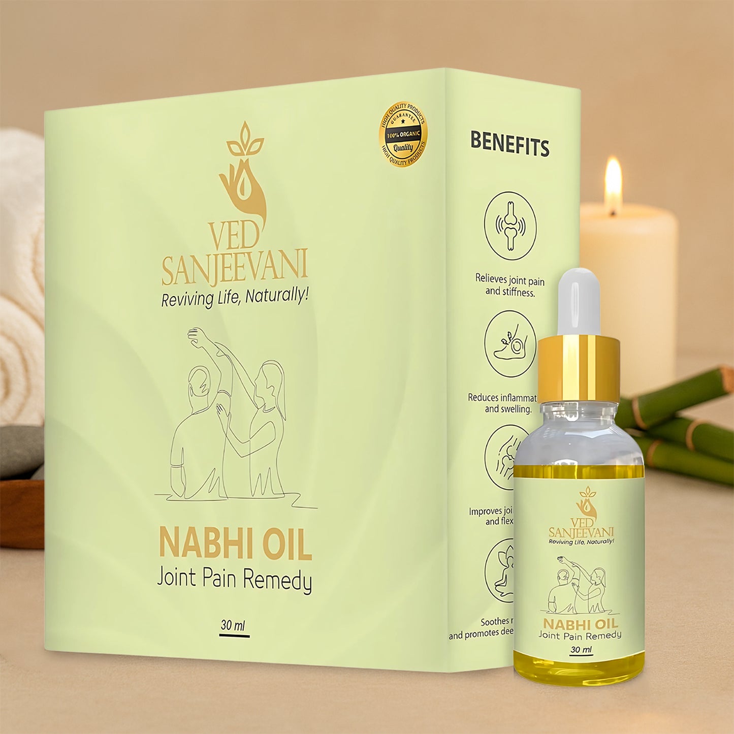 Ved Sanjeevani Nabhi Oil For Joint Pain Relief (30ml 1 Pc) - Happy Price - Image 3
