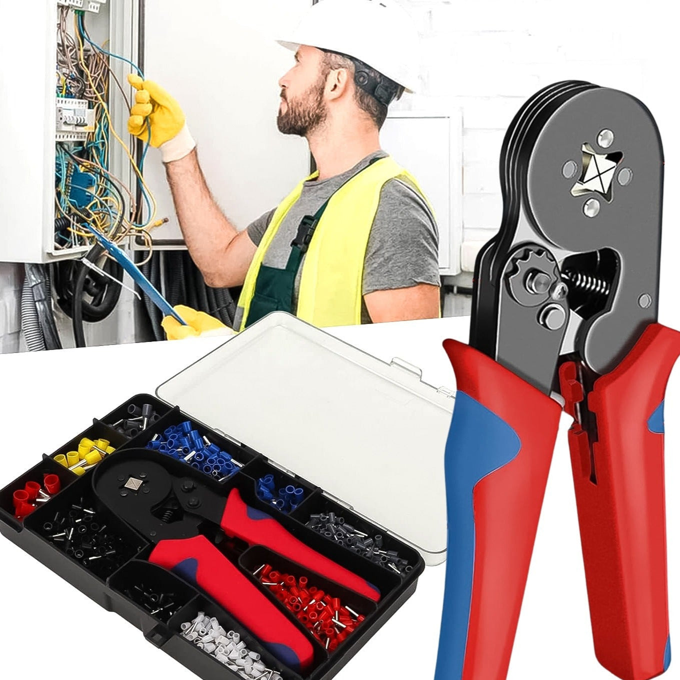 Wire Ferrule Kit With 1200pcs Wire End Ferrules Crimper Plier - Happy Price - Image 1