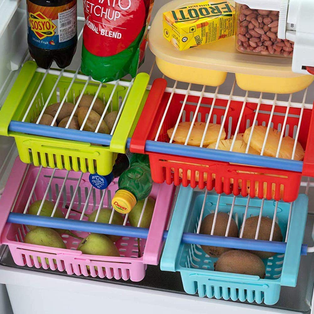 Virgin Freeze Storage Unbreakable Adjustable Multi Color Tray With Extra Storage Easy To Remove Easy To Clean Pack Of 4 Tray - Happy Price - Image 3
