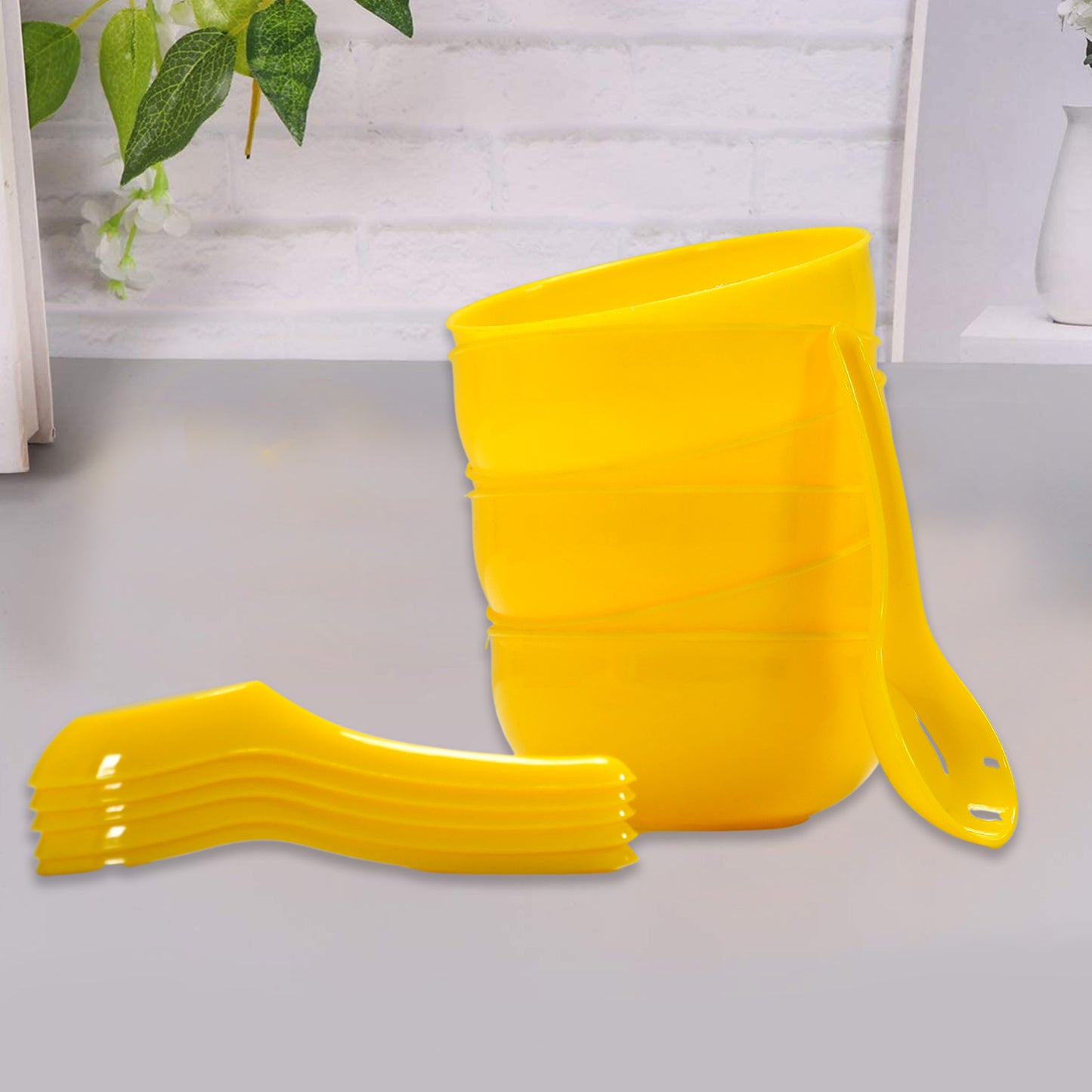 Soup Bowl Spoon Set Plastic For Kitchen Home Use - Happy Price - Image 7